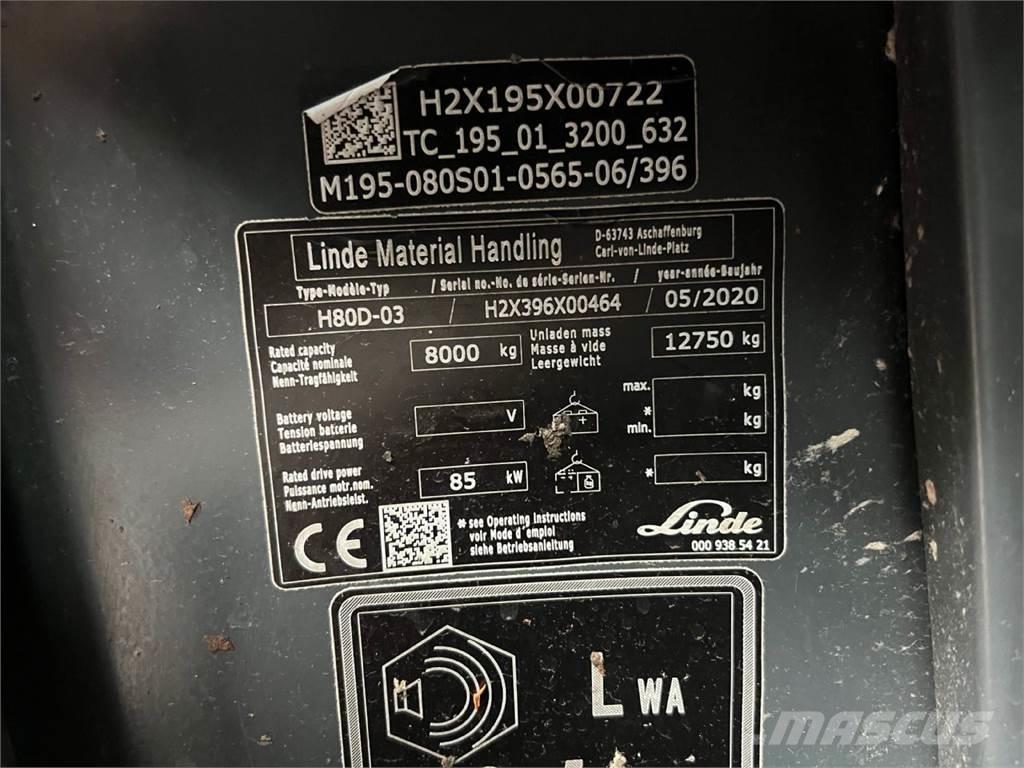 Linde H80D-03 Tehnika ar dīzeļa dzinēju
