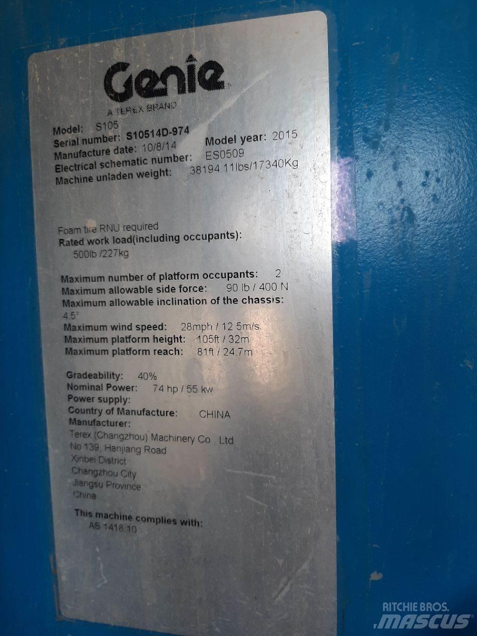 Genie S105 Teleskopiskie pacēlāji