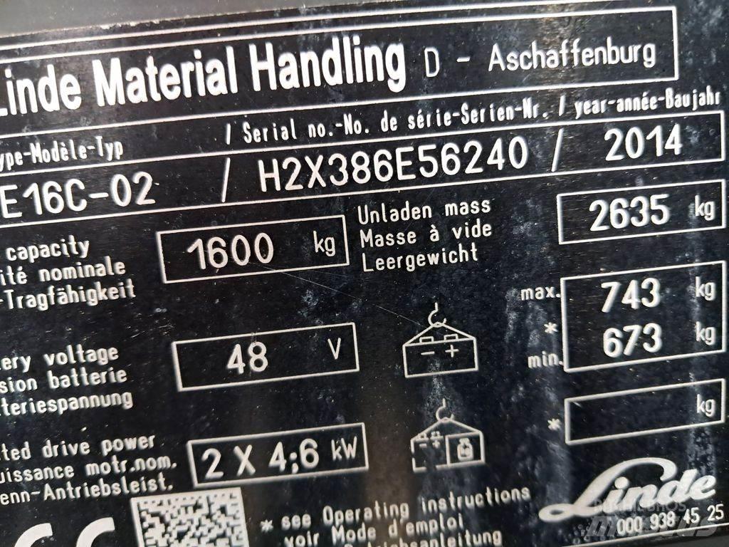 Linde E16C-02 Elektriskie iekrāvēji