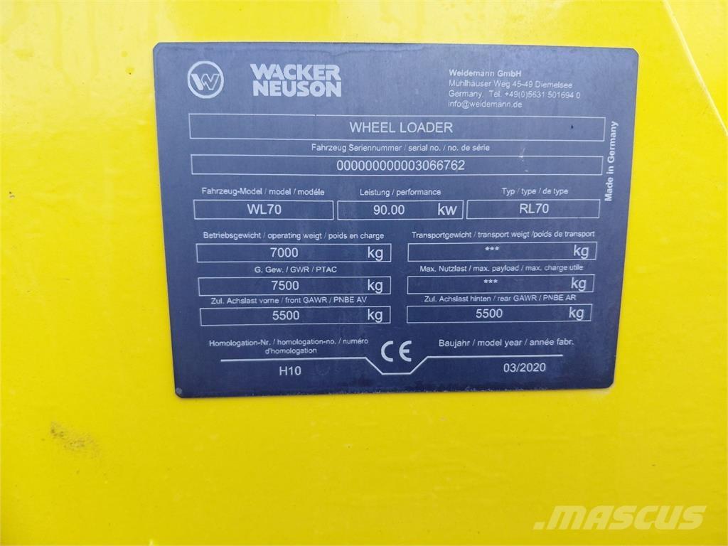 Weidemann WL 70 Iekrāvēji uz riteņiem