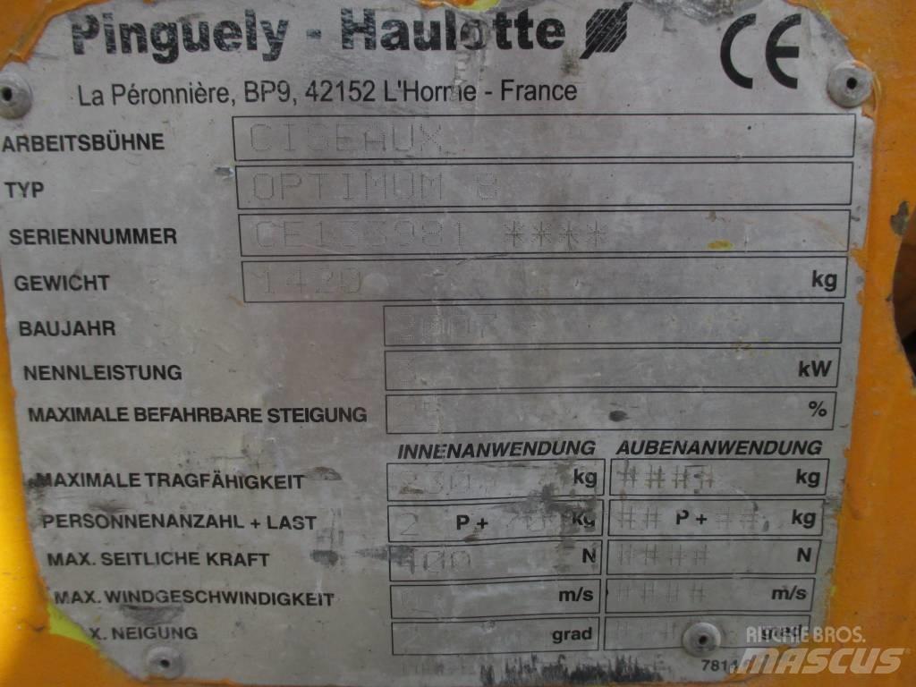 Haulotte Optimum  8 Šķerveida pacēlāji