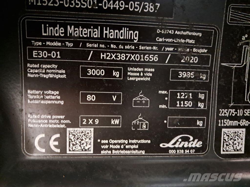 Linde E30-01 Elektriskie iekrāvēji
