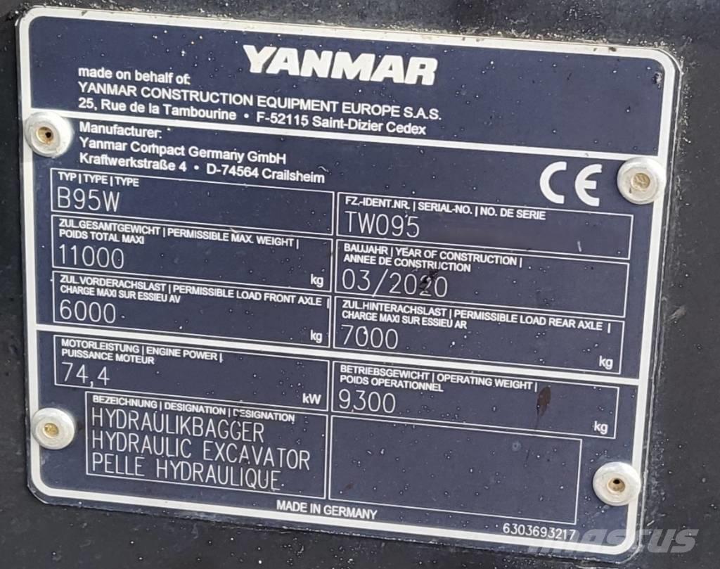 Yanmar B 95 W Ekskavatori uz riteņiem