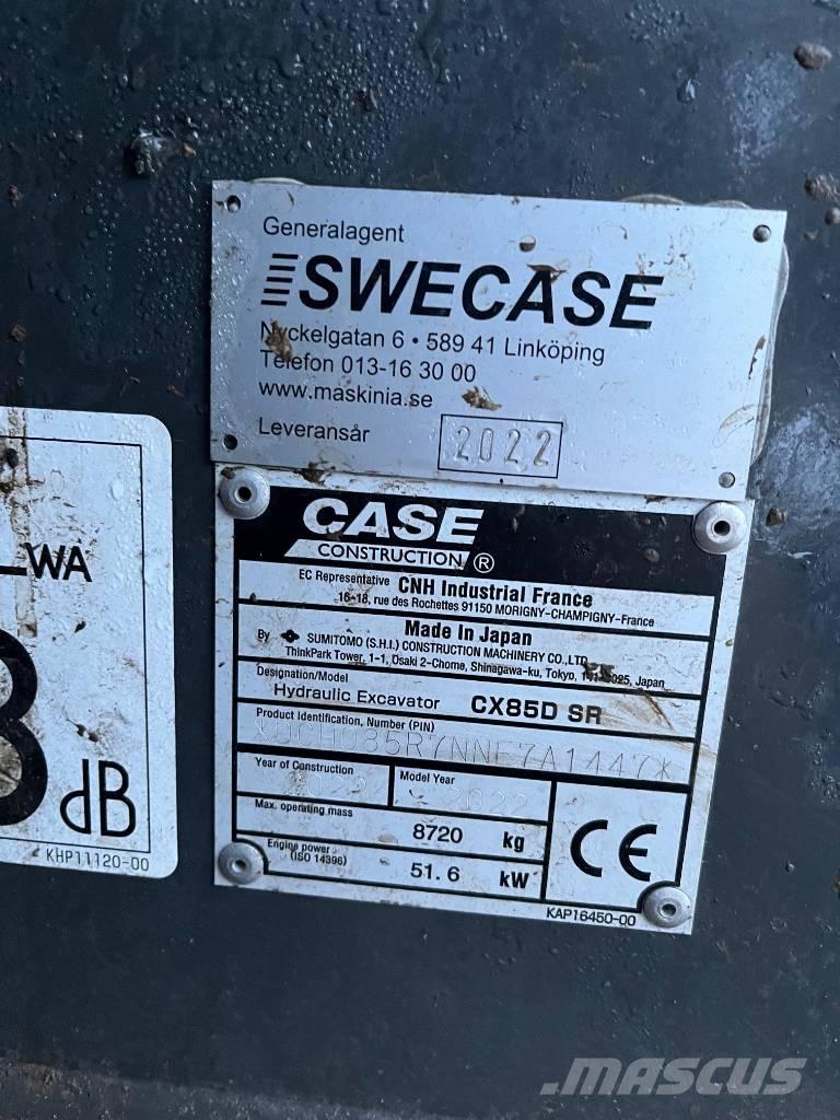 CASE CX 85 D SR Vidēja lieluma ekskavatori 7 t - 12 t