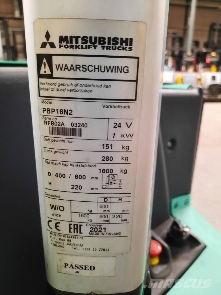 Mitsubishi PBP16N2 Zemie palešu pacēlāji