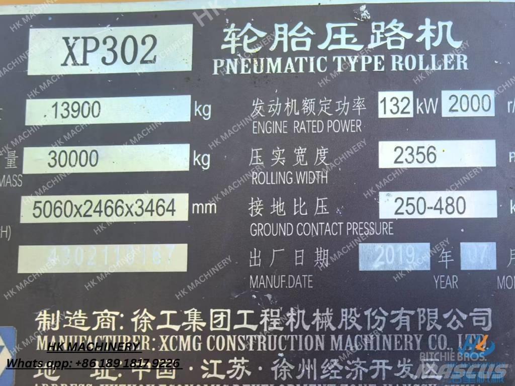 XCMG XP302 Pneimatiskie veltņi