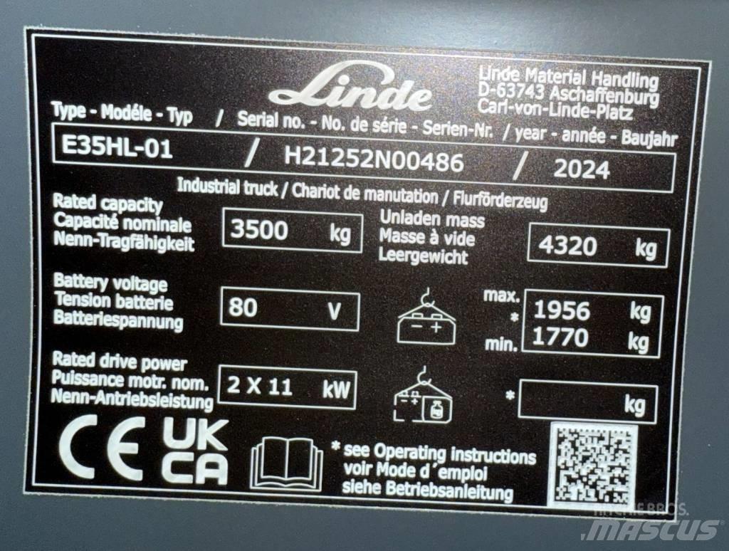 Linde E35HL/1252-01 Elektriskie iekrāvēji