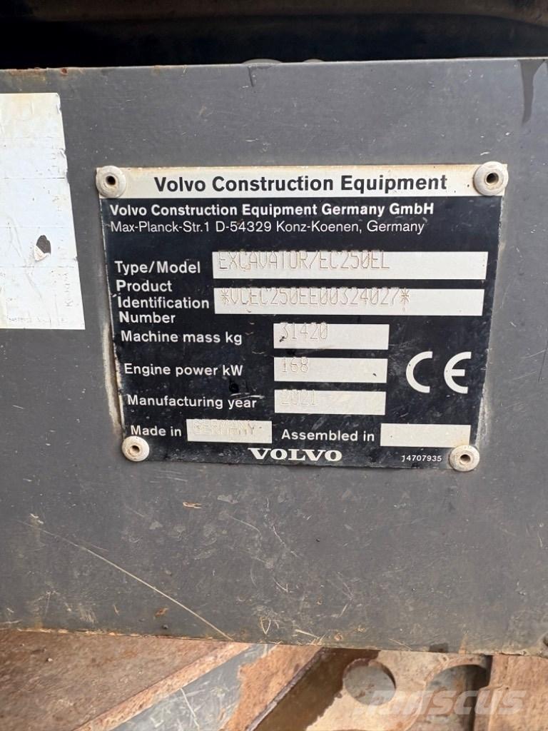 Volvo EC 250 EL Kāpurķēžu ekskavatori