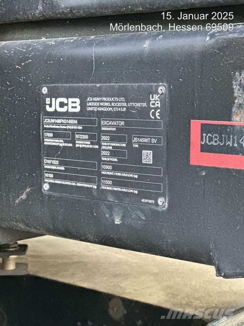 JCB JS145W PLUS Ekskavatori uz riteņiem