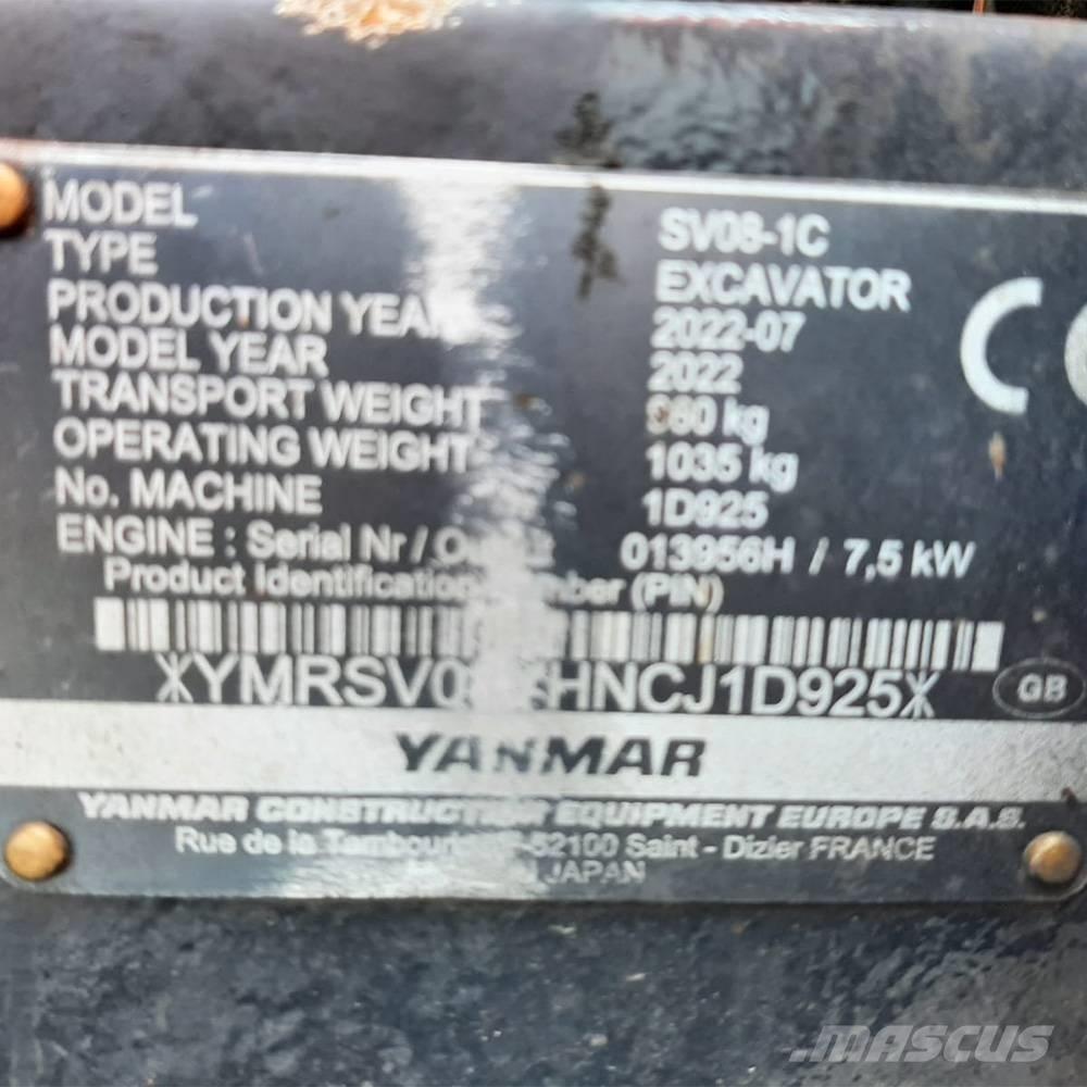 Yanmar SV 08 Mini ekskavatori < 7 t