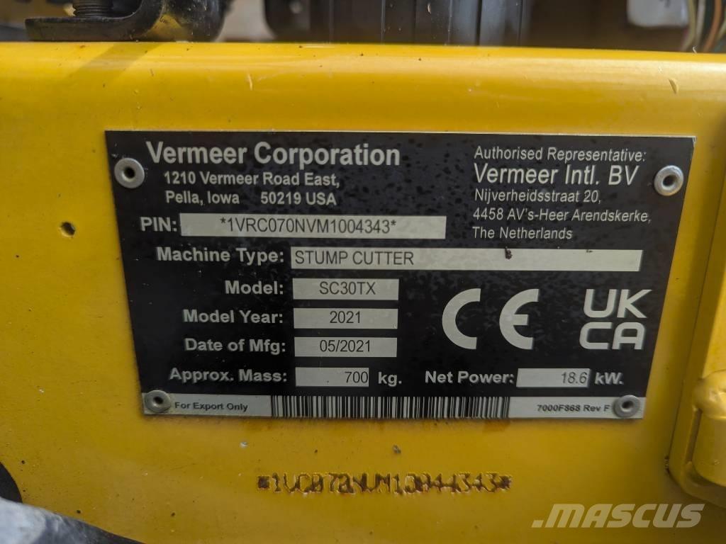 Vermeer SC30TX Koku stumbru frēze