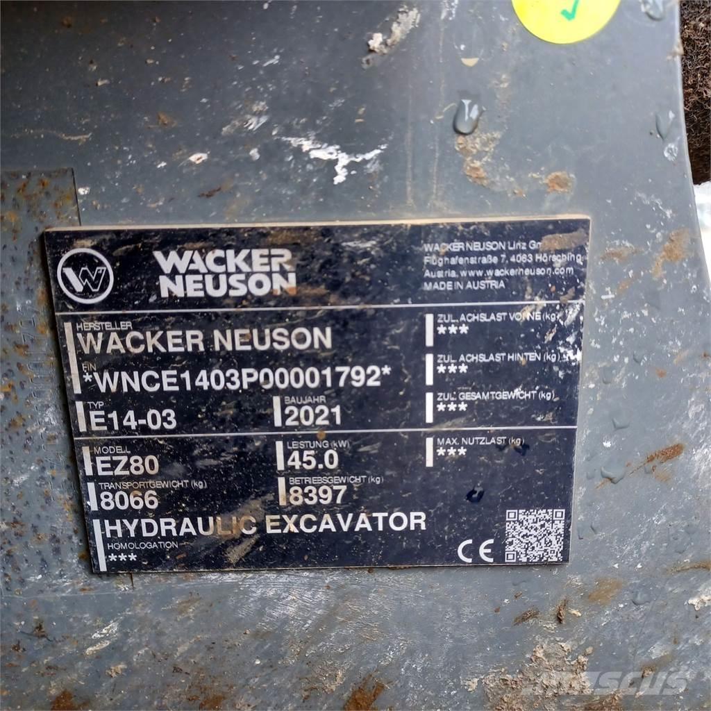 Wacker Neuson EZ80 Kāpurķēžu ekskavatori