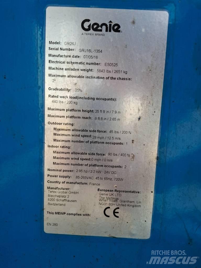 Genie GR 26 J Vertikālie pacēlāji