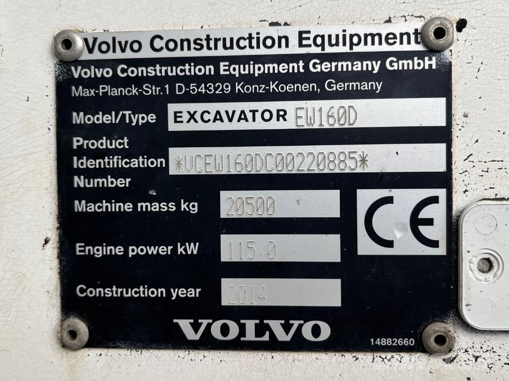 Volvo EW 160 D Ekskavatori uz riteņiem
