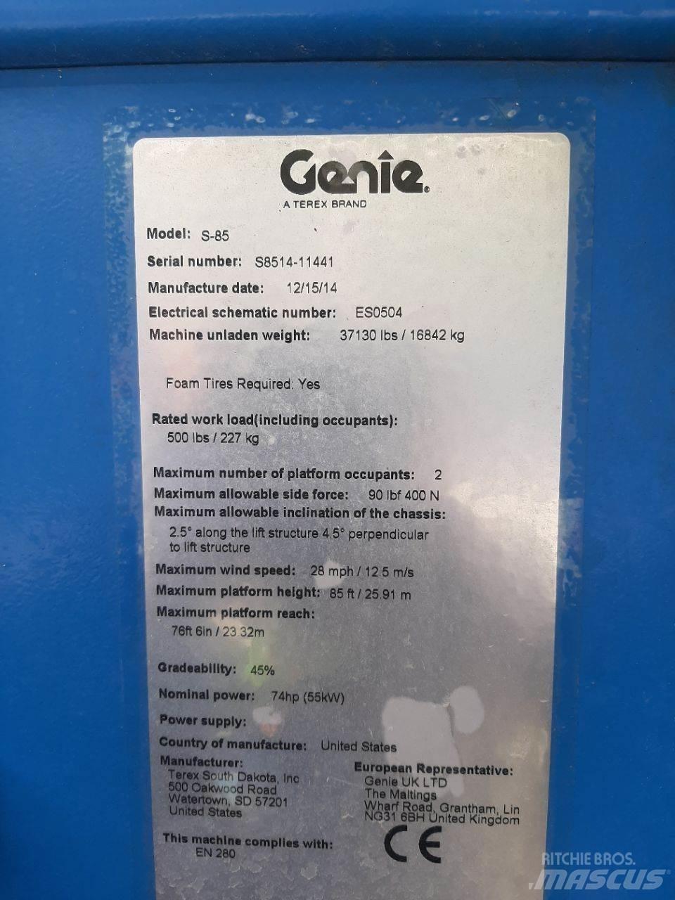 Genie S85 Teleskopiskie pacēlāji