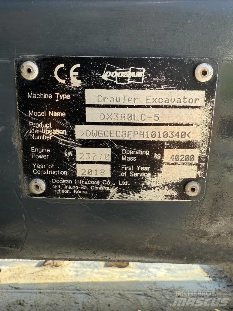Doosan DX 380 LC-5 Kāpurķēžu ekskavatori