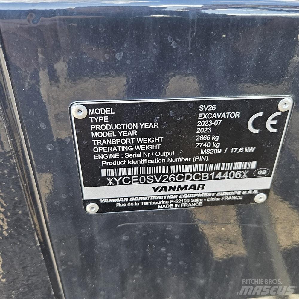 Yanmar SV 26 Mini ekskavatori < 7 t