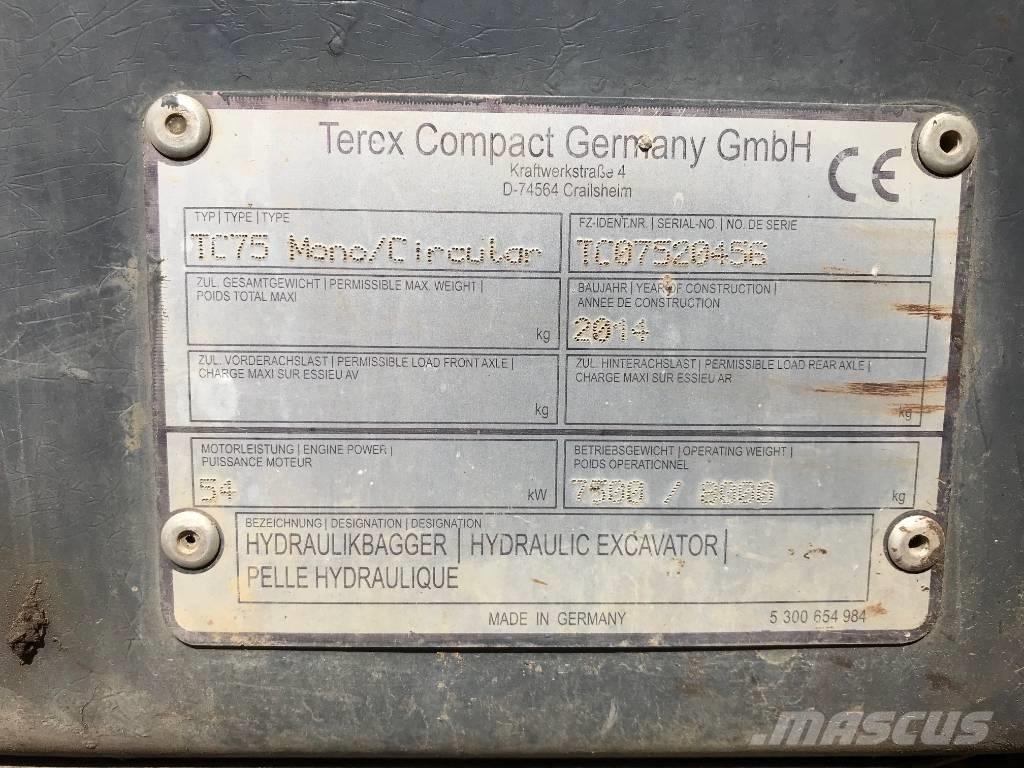 Terex TC 75 (Circular) Vidēja lieluma ekskavatori 7 t - 12 t