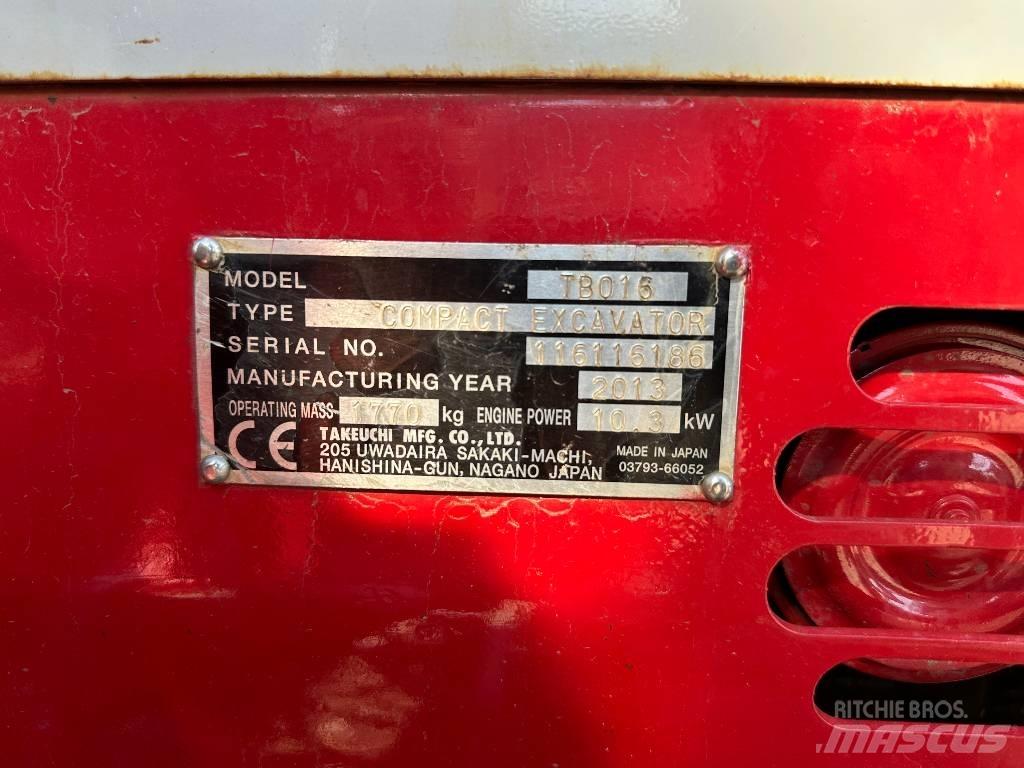 Takeuchi TB 016 Mini ekskavatori < 7 t