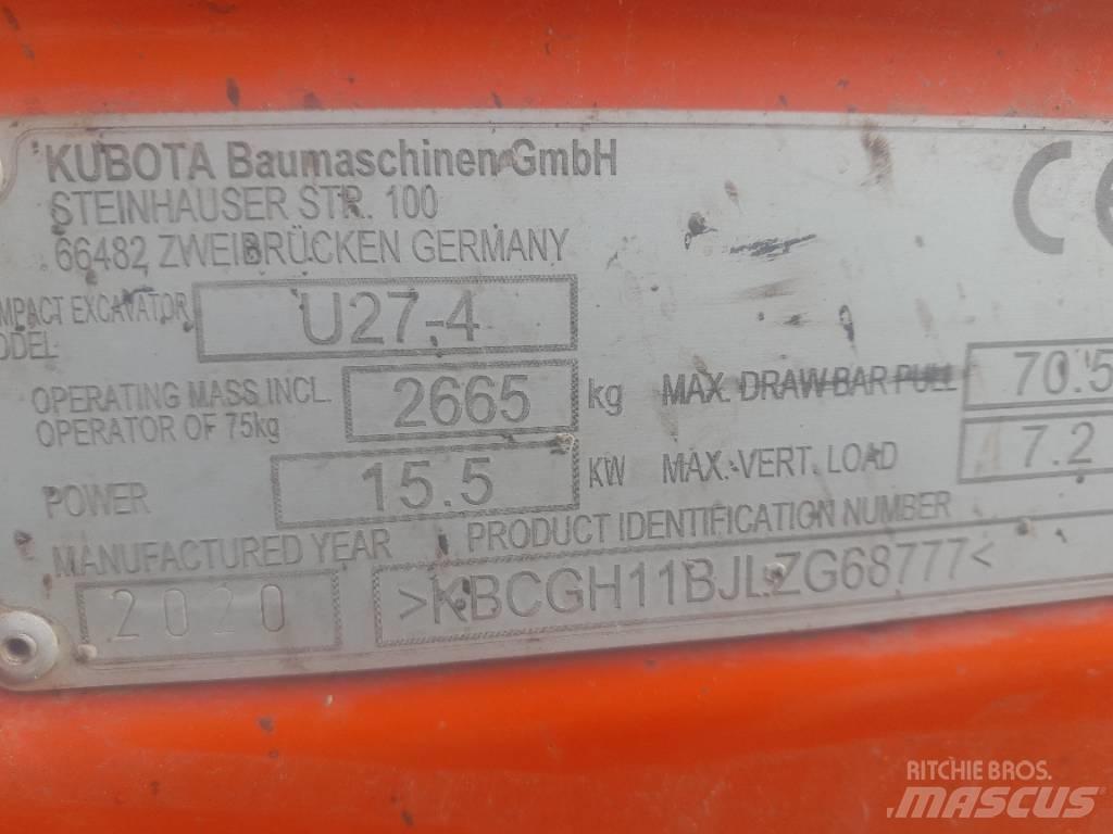 Kubota U 27-4 Mini ekskavatori < 7 t