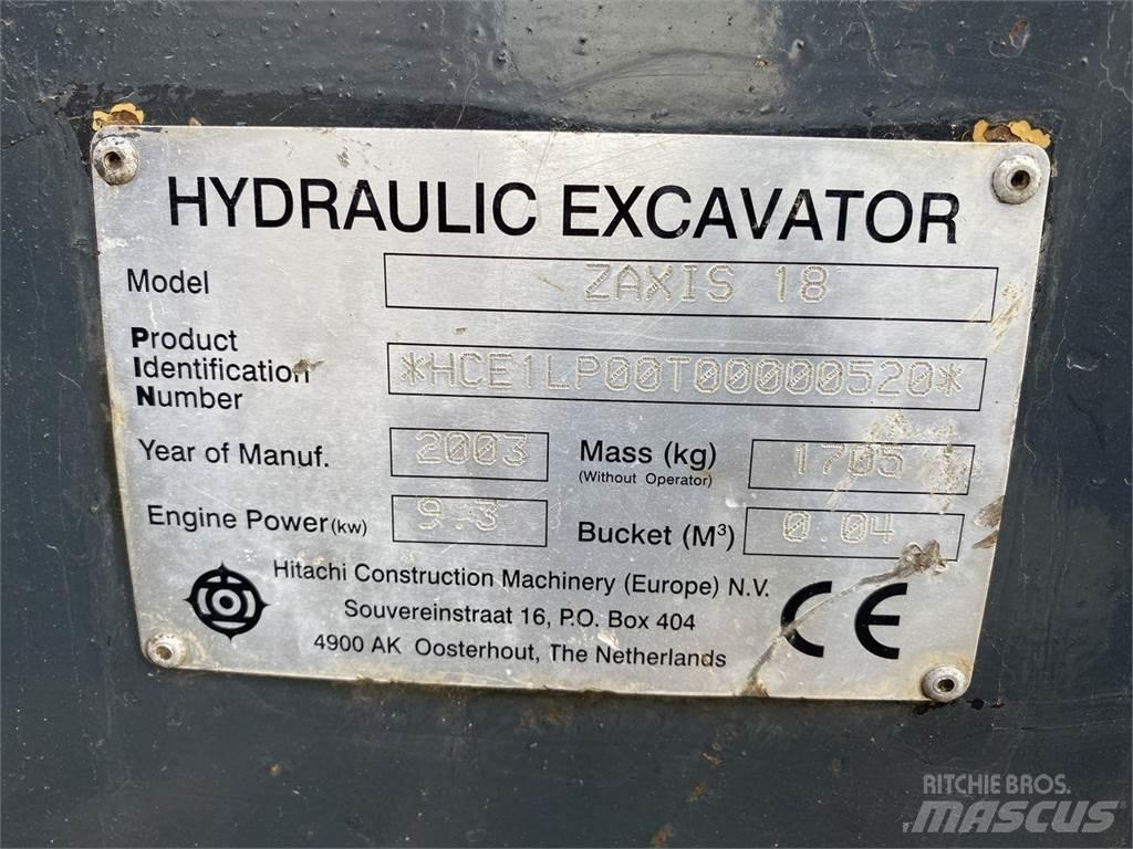Hitachi ZX18 Ekskavatori uz riteņiem