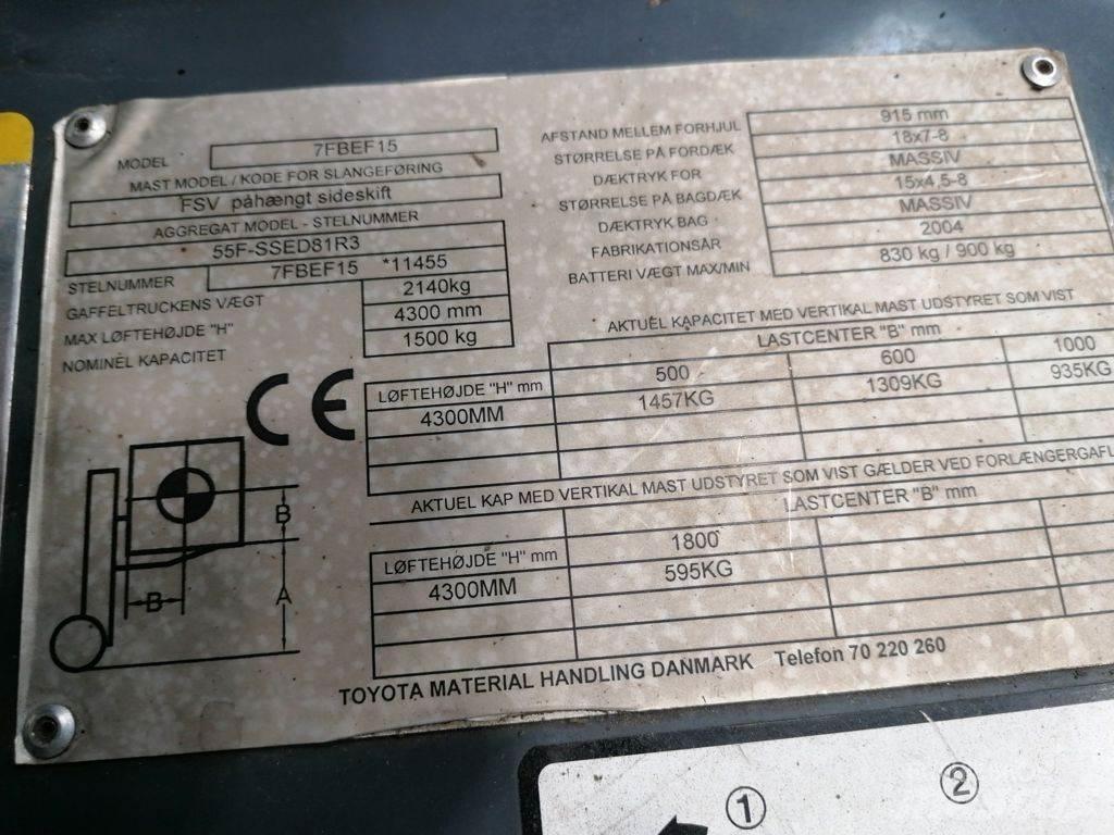 Toyota 7FBEF15 Elektriskie iekrāvēji