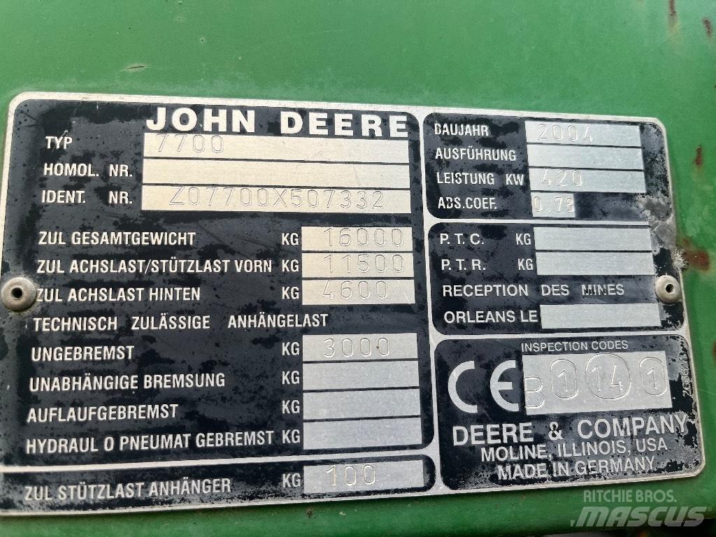 John Deere 7700 Lopbarības novācēji