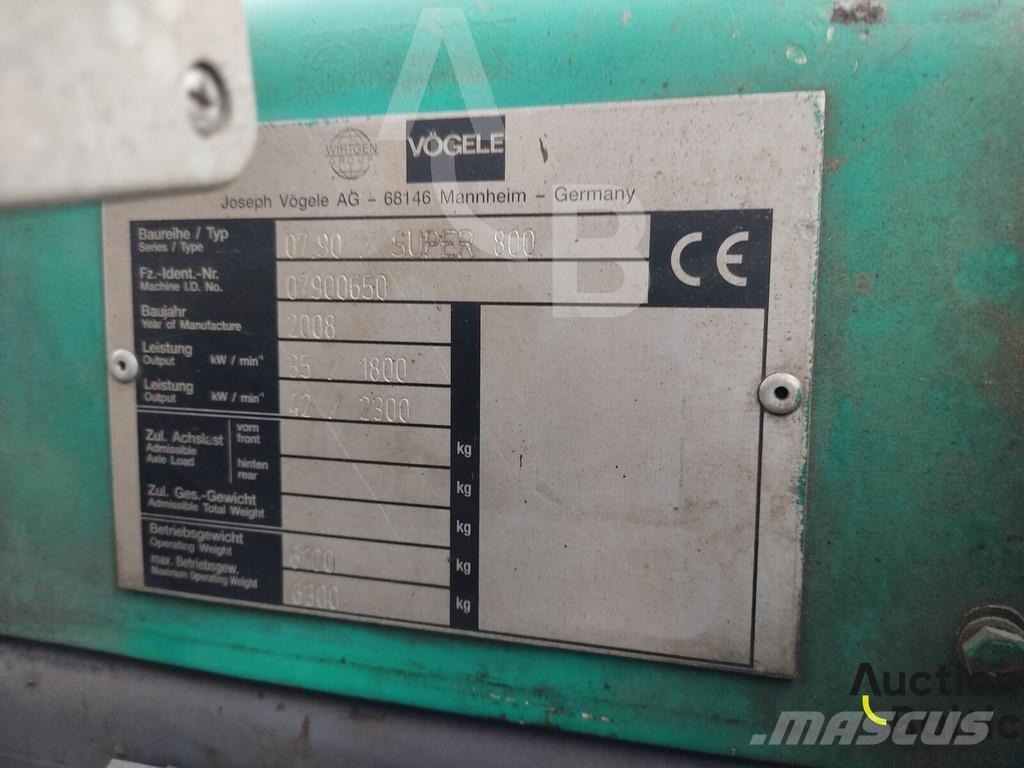 Vögele Super 800 Asfalta klājēji