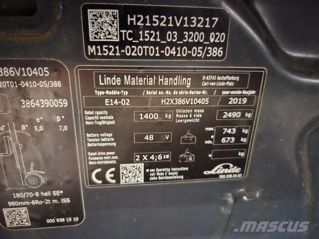 Linde E14 Elektriskie iekrāvēji