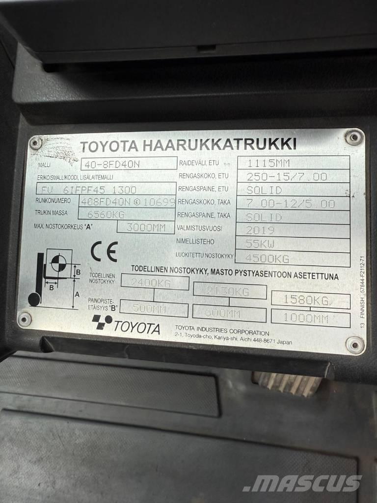 Toyota 40-8 FD 40 N Tehnika ar dīzeļa dzinēju