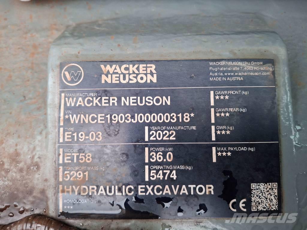 Wacker Neuson ET58 Kāpurķēžu ekskavatori