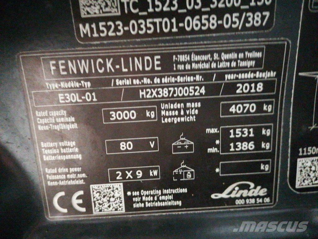 Linde E30L-01 Elektriskie iekrāvēji