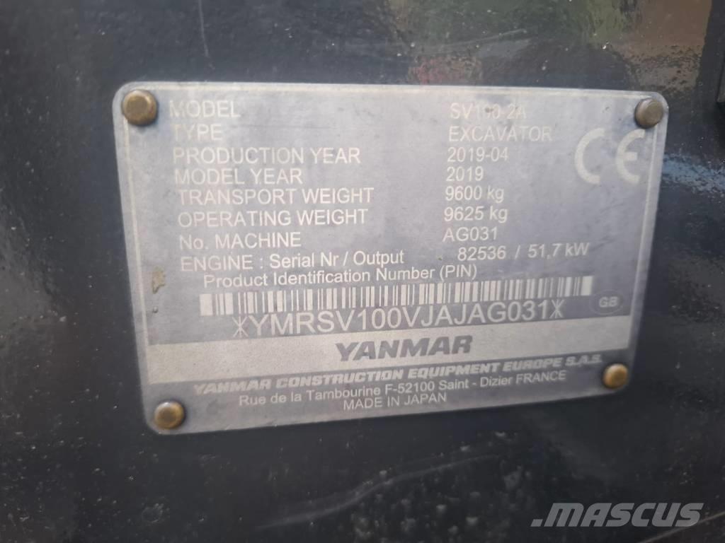 Yanmar SV 100-2A Vidēja lieluma ekskavatori 7 t - 12 t