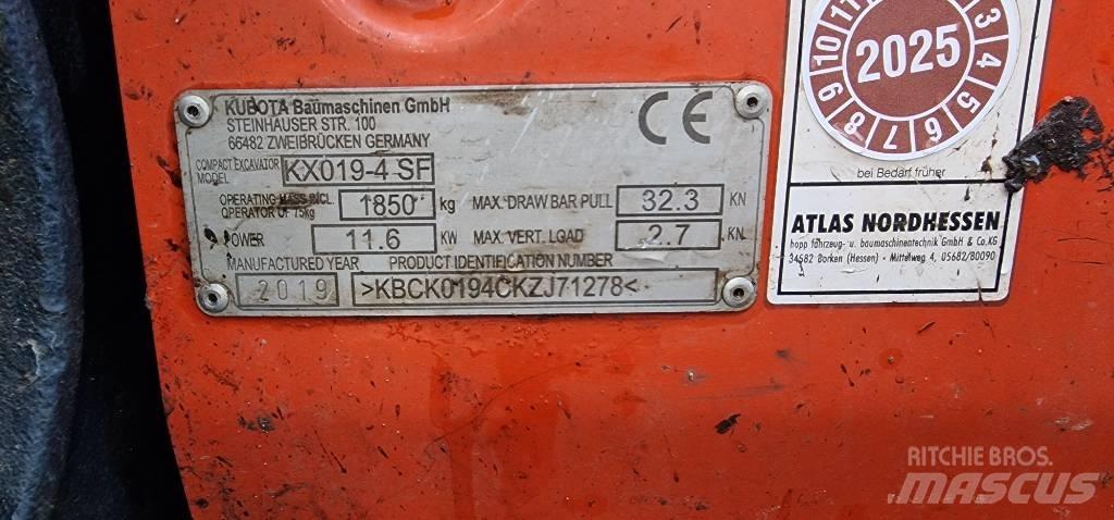 Kubota KX 019-4 Mini ekskavatori < 7 t