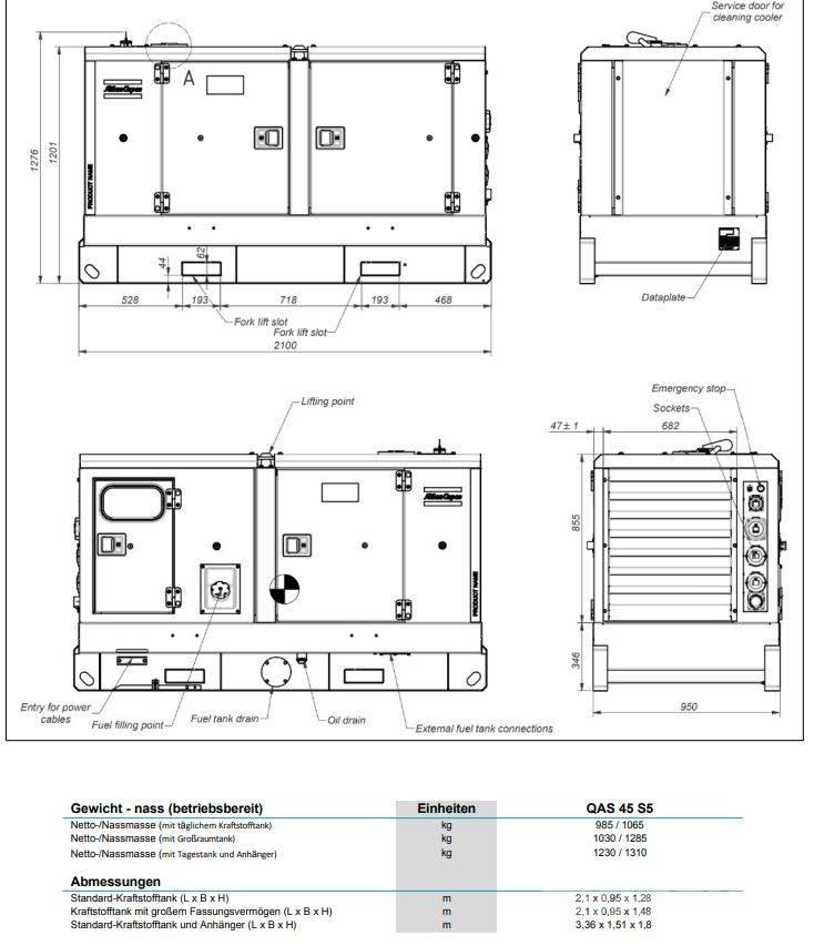 Atlas Copco QAS45 Dīzeļģeneratori