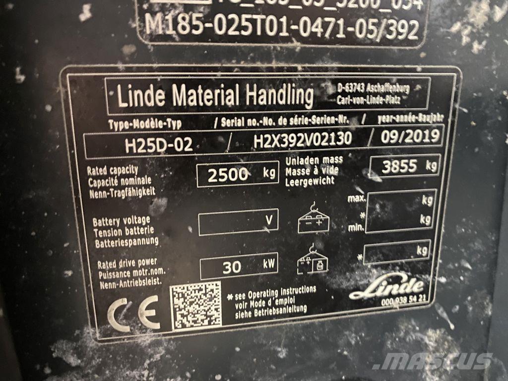 Linde H25D-02 Tehnika ar dīzeļa dzinēju