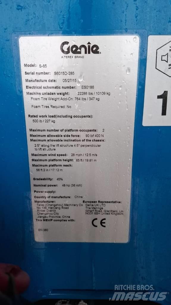 Genie S 65 Teleskopiskie pacēlāji