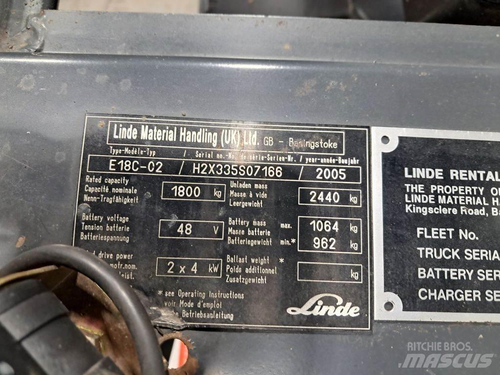 Linde E18C-02 Elektriskie iekrāvēji