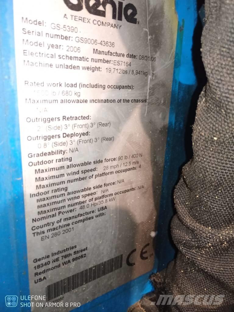 Genie GS 5390 RT Šķerveida pacēlāji