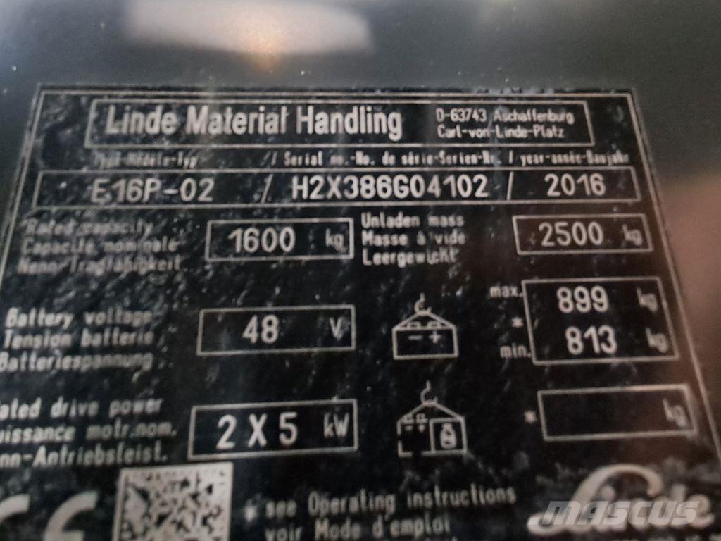 Linde E16P-02 Elektriskie iekrāvēji