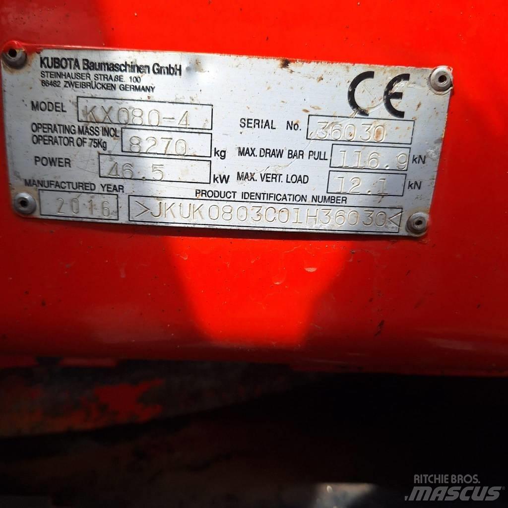 Kubota KX080-4 Vidēja lieluma ekskavatori 7 t - 12 t