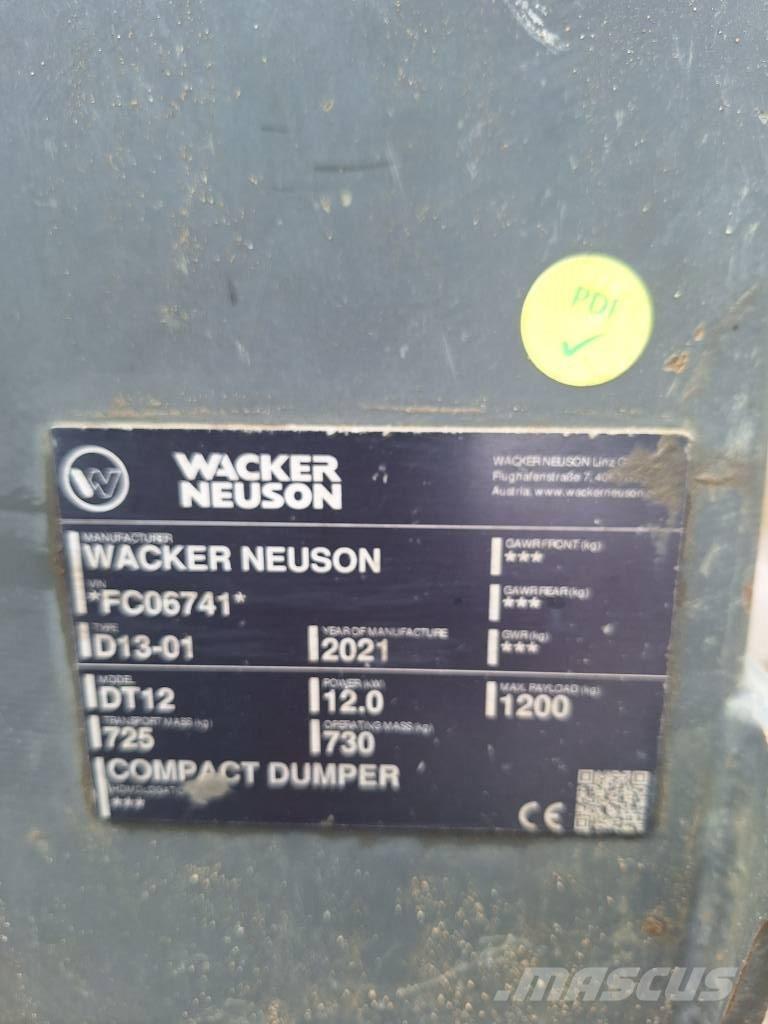 Wacker Neuson DT 12 Kāpurķēžu pašizkrāvējs