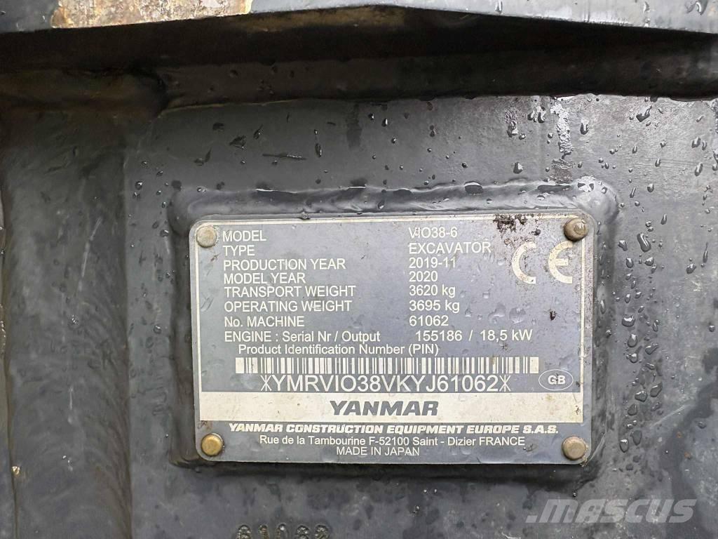 Yanmar Vio 38 Mini ekskavatori < 7 t