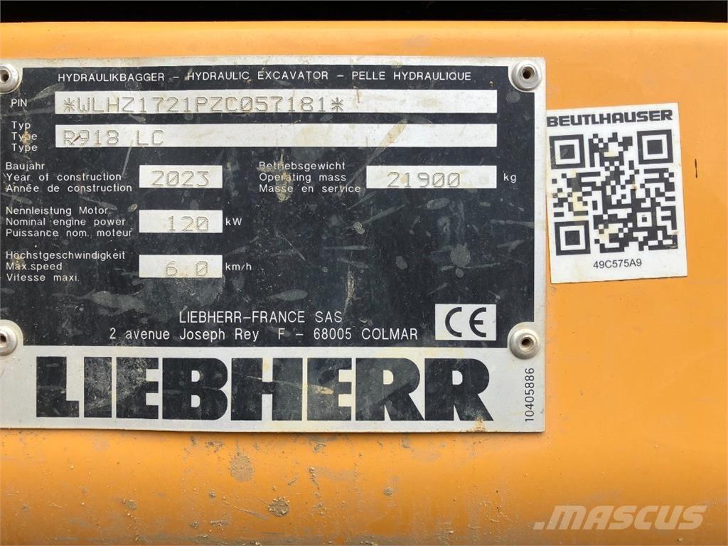 Liebherr R918 Kāpurķēžu ekskavatori