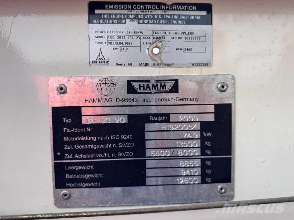 Hamm DV 90 VO Divvalču grunts veltņi