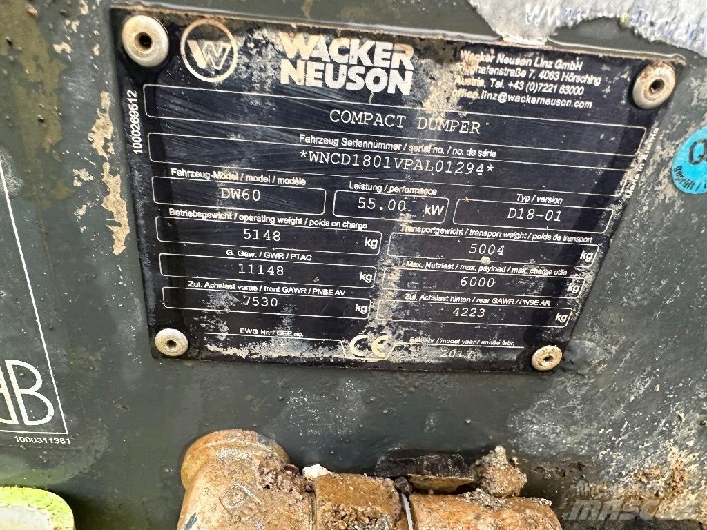 Wacker Neuson Dw60 Mini pašizgāzēji