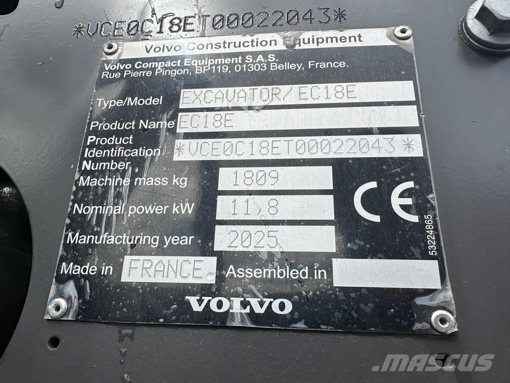 Volvo EC 18 E Mini ekskavatori < 7 t