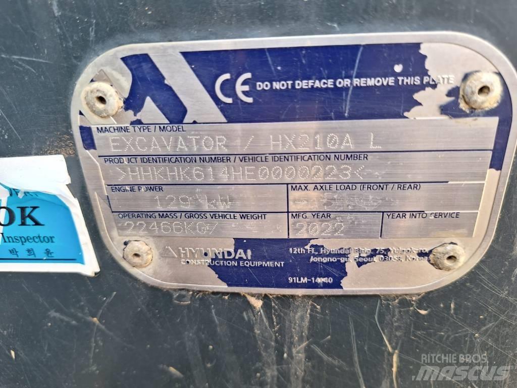 Hyundai HX210A L Kāpurķēžu ekskavatori