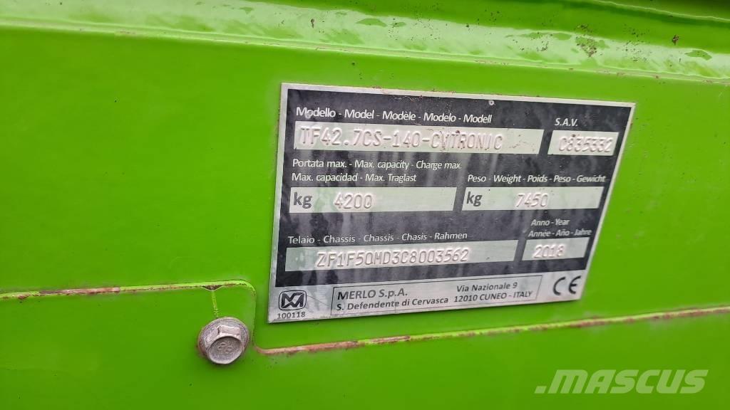 Merlo TF 42.7 CS-140 Teleskopiskie riteņu iekrāvēji