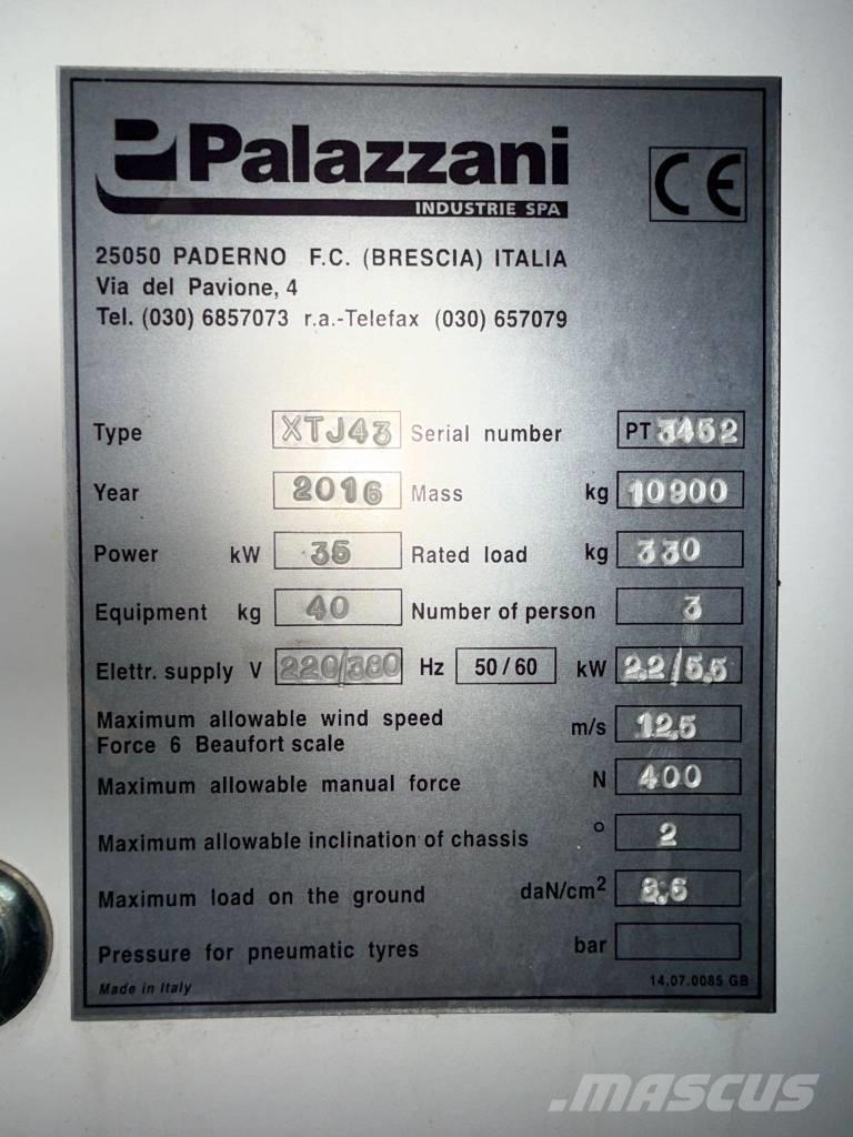 Palazzani XTJ 43 Teleskopiskie pacēlāji